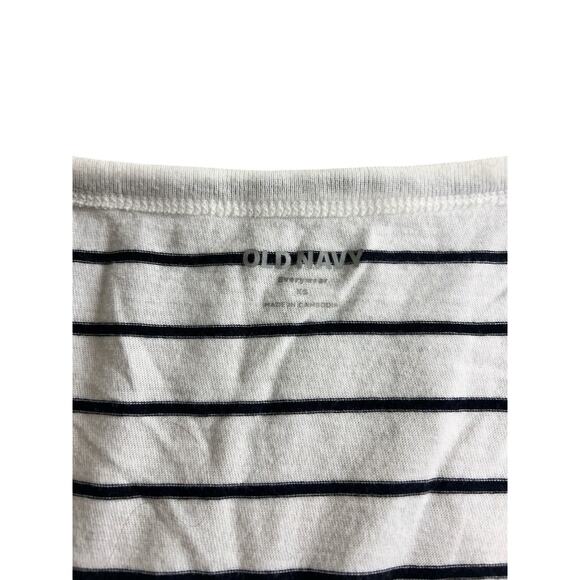 Old Navy Everywear V-Neck Tee Sz XS Stiped Black and White Top Short Sleeve - Picture 2 of 6